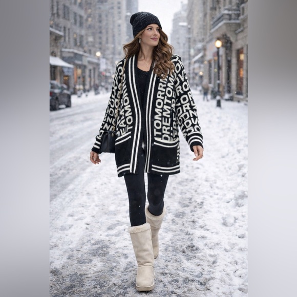 MAJE Maison Lettered Dream TomorrowOversized cardigan